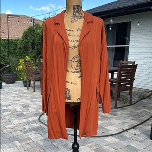 Forever 21 Rust Orange Open Front Cardigan Sleeve Size Medium